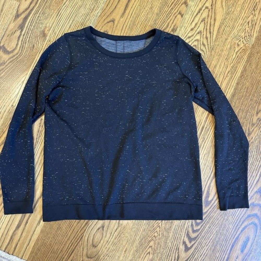 Lululemon Swiftly Tech Breeze Relaxed Tee Women 10 Long Slv Crew Black Speckle